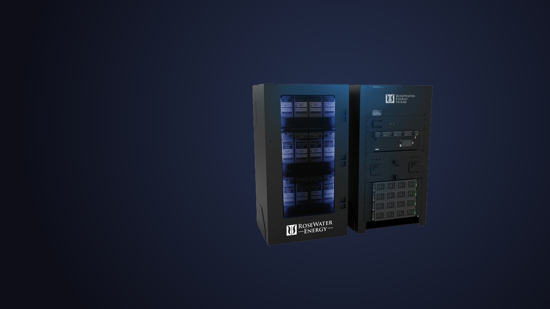 RoseWater Energy HUB40 dual-cabinet power system