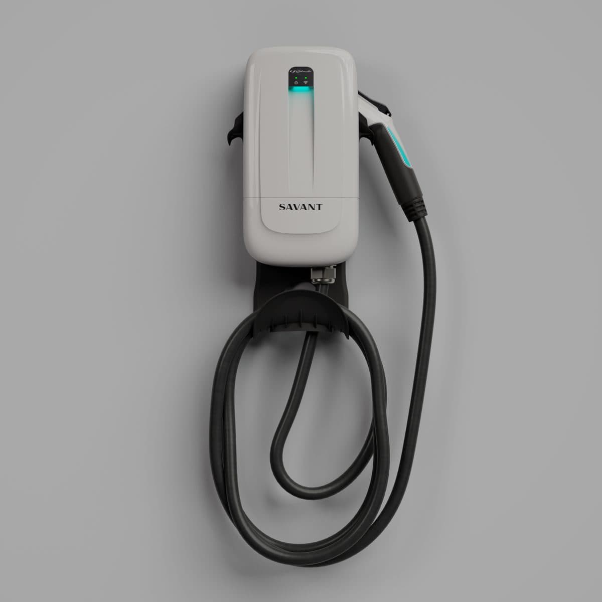 Savant Level 2 EV charger on a wall